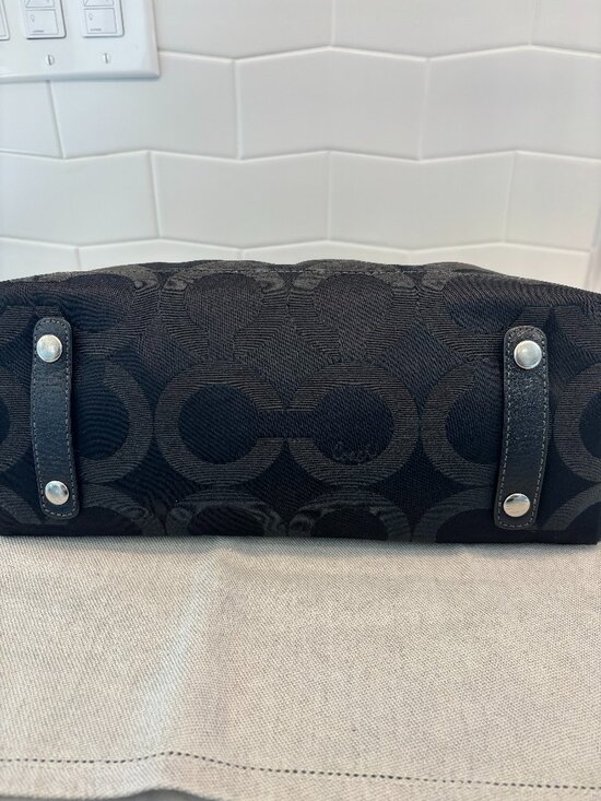 Coach Madison Sabrina Satchel - Leather and Canvas - Black - Picture 5 of 16